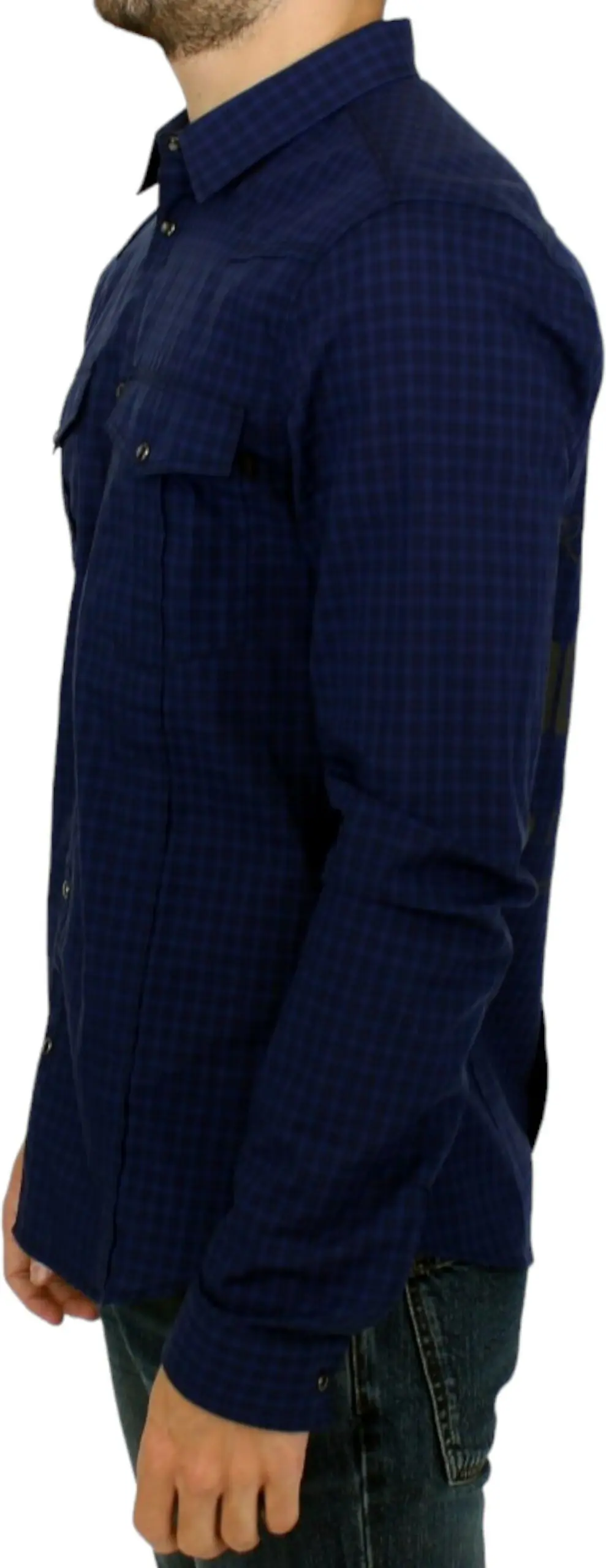 Shirt Costume National Blue checkered cotton