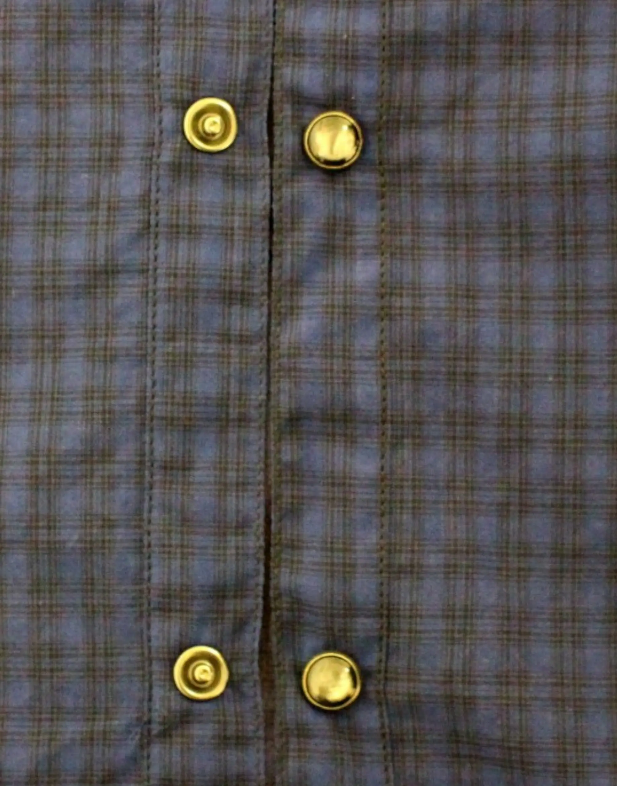 Shirt Costume National Blue checkered cotton