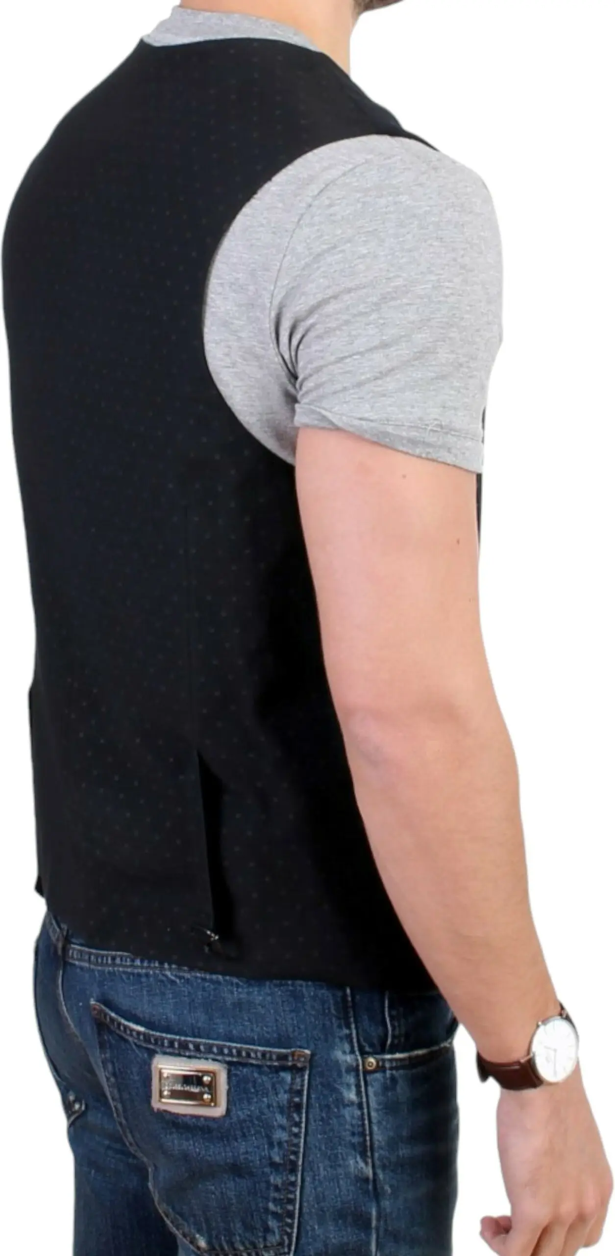 Vest Costume National Black wool blend casual vest