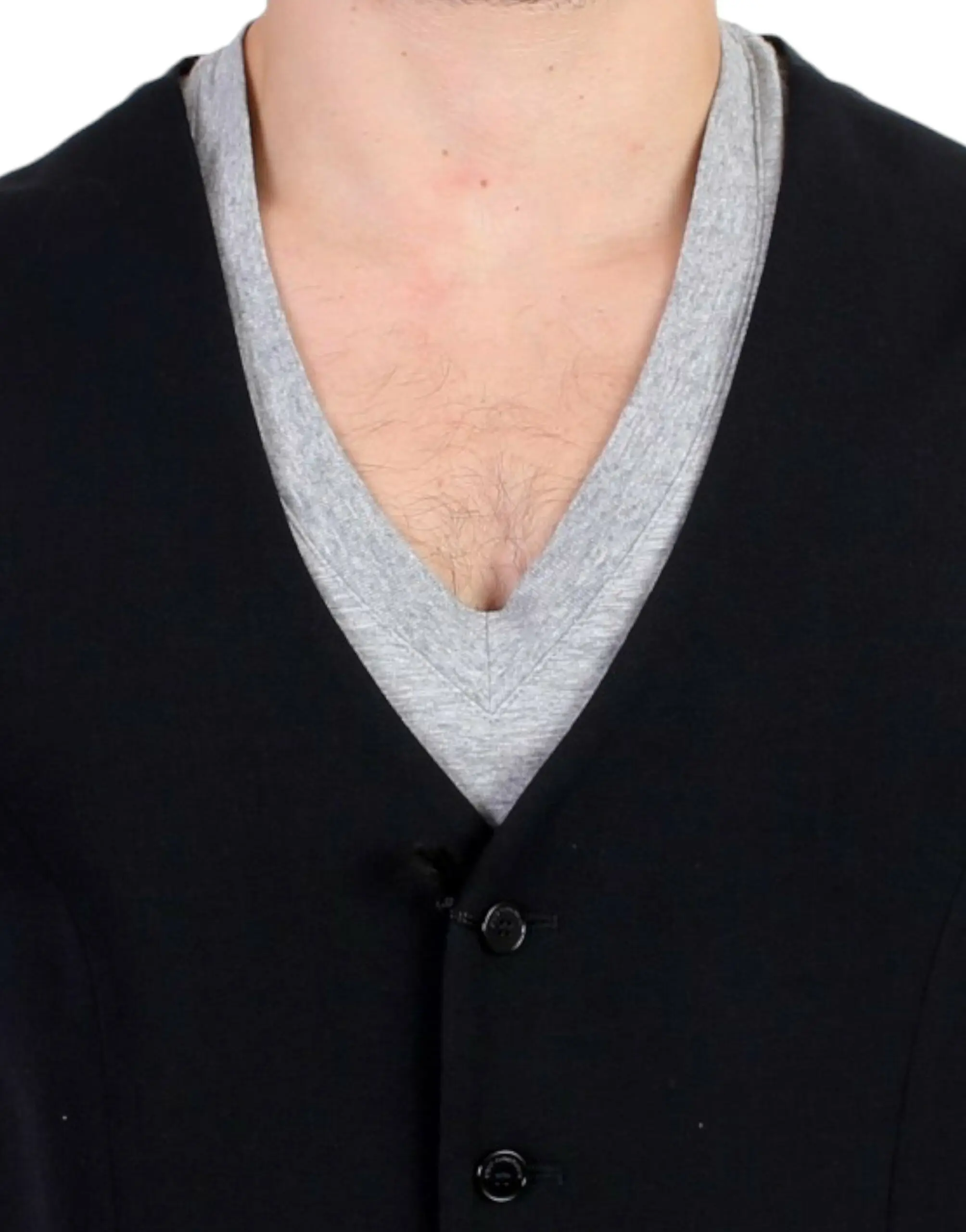 Vest Costume National Black wool blend casual vest