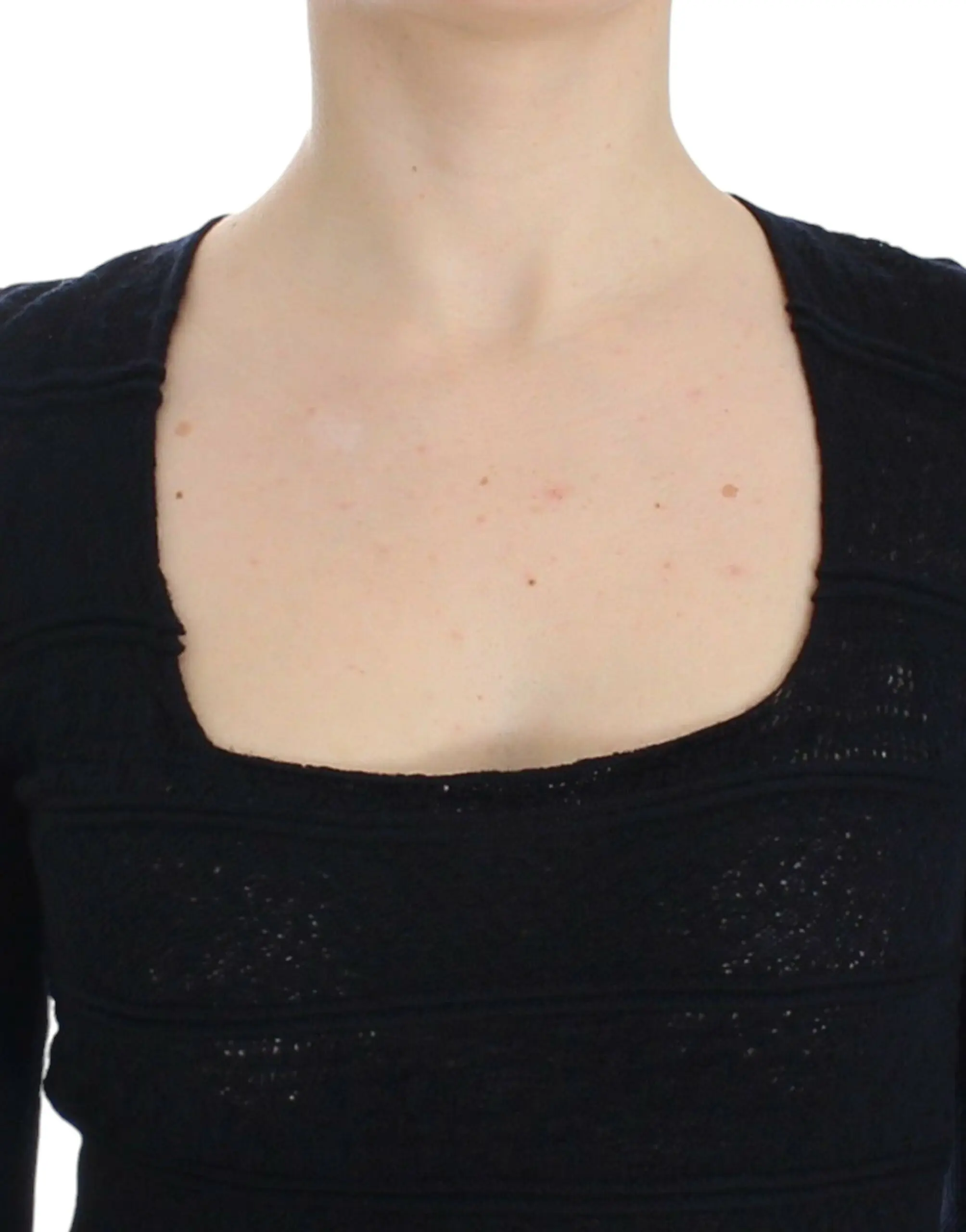 Jumper Ermanno Scervino Blue Knitted Wool Stretch Sweater Top