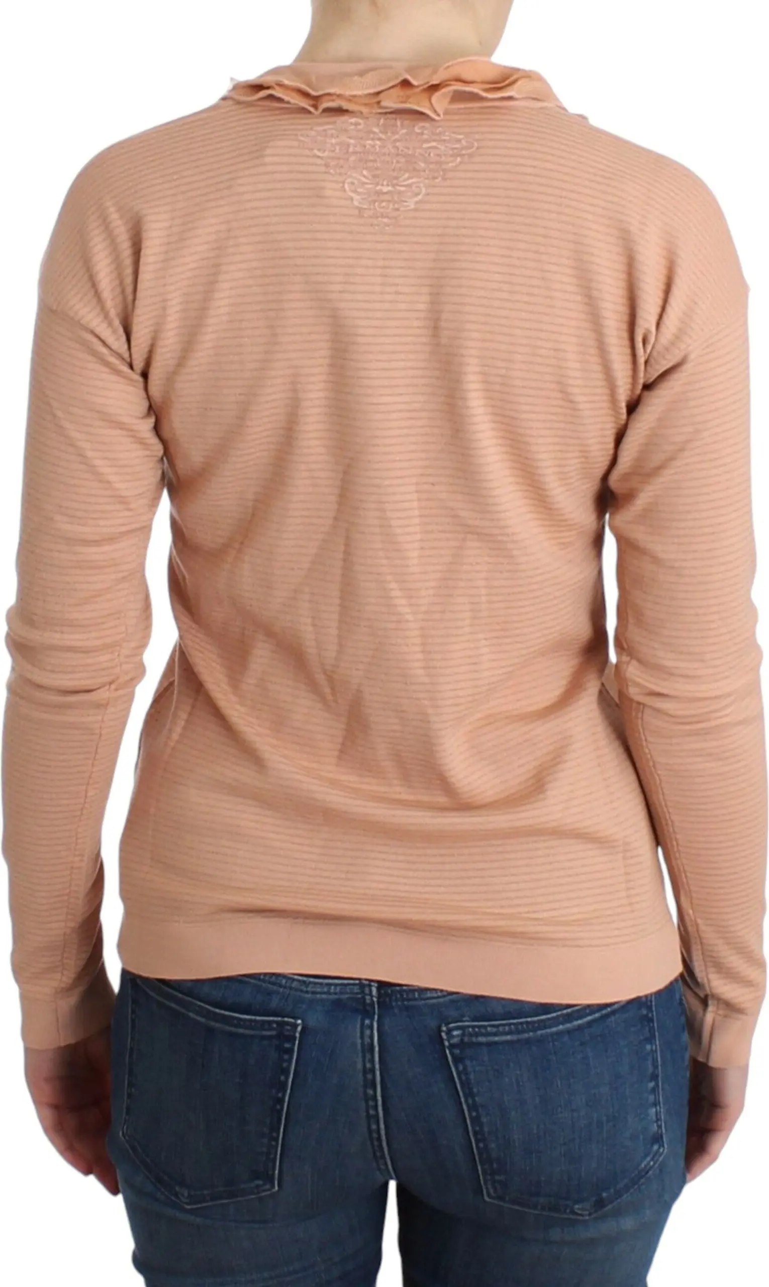Sweater Ermanno Scervino Orange Wool Blend Striped Long Sleeve Top