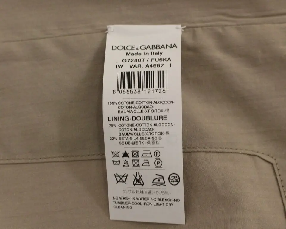 Vest Dolce & Gabbana Beige Cotton Slim Fit Button Front Dress Vest