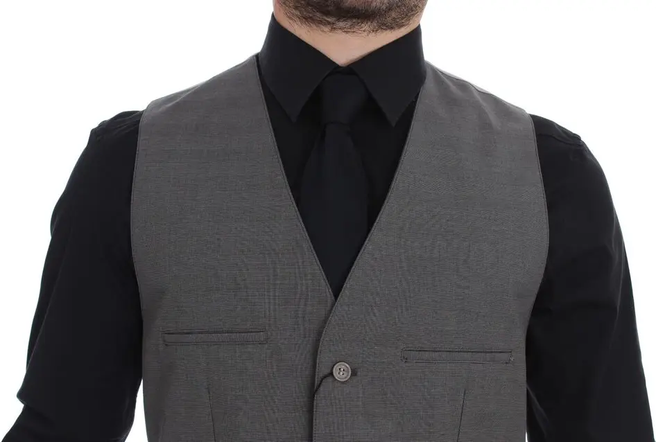 Dolce & Gabbana Kulrang Paxta Kiyim Ko'ylak Vest