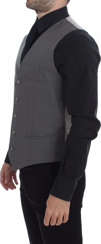Dolce & Gabbana Kulrang Paxta Kiyim Ko'ylak Vest