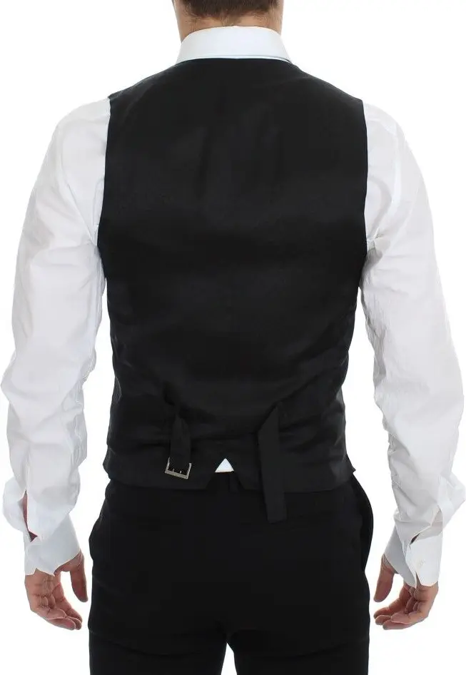 Vest Dolce & Gabbana Blue Wool Formal Dress Vest Gilet