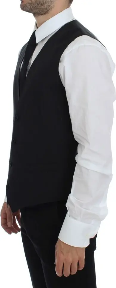 Dolce & Gabbana Black Striped Eligant Kiyim