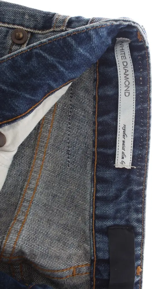 Roberto Cavalli Blue Wash Torn Straight Fit Djeans