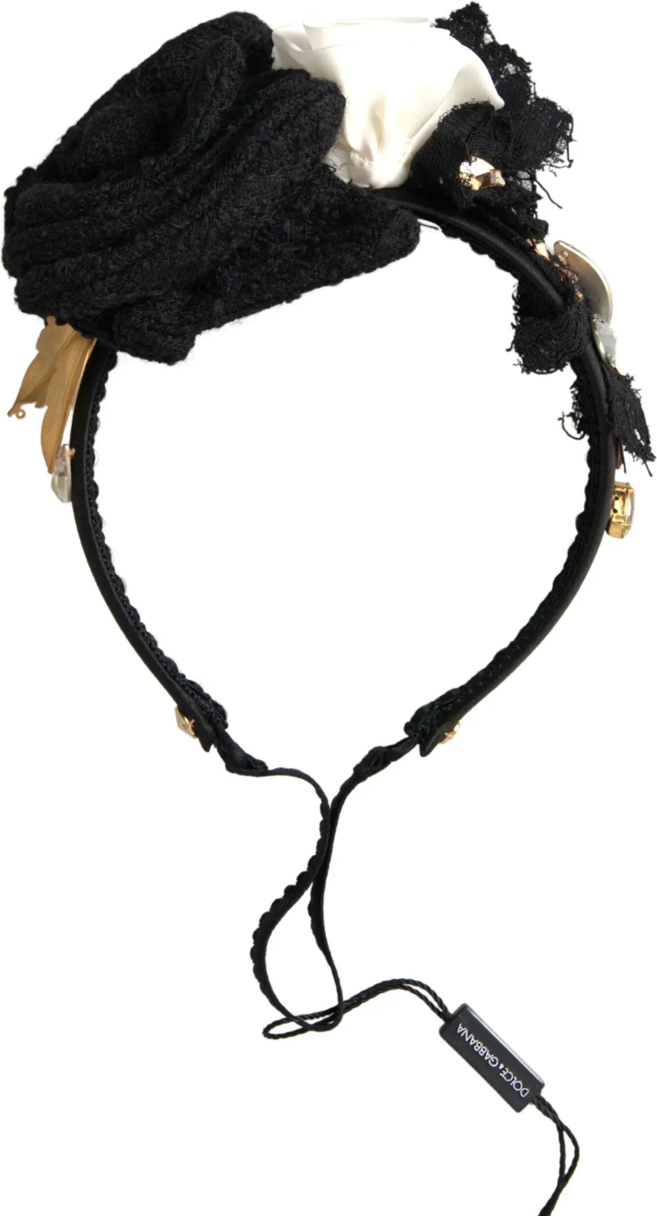 Diadem Headband Dolce & Gabbana Oq Gul Kristalli Sovg'ali Yong'oq Zargarlik Buyumi