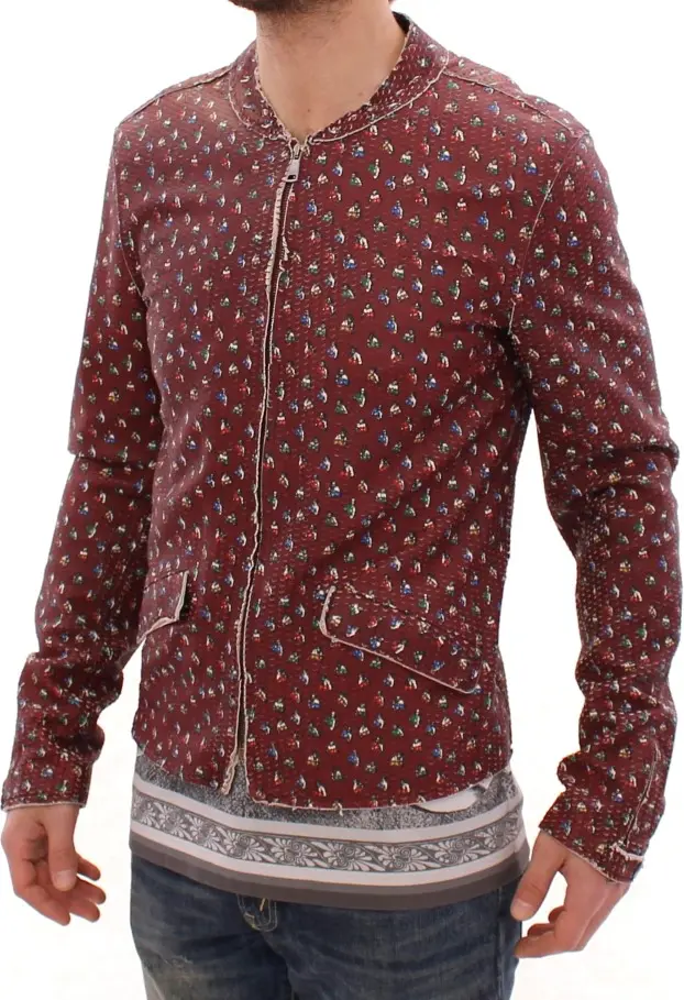 Jacket Dolce & Gabbana Bordeaux Leather Boxer Print