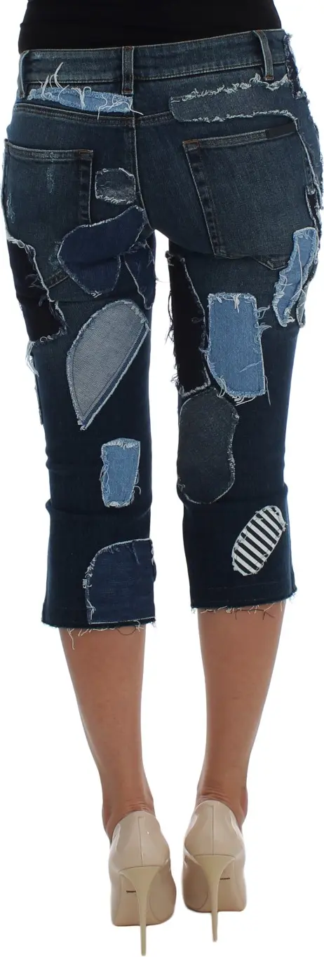 Shorts Dolce & Gabbana Stretch Blue Patchwork