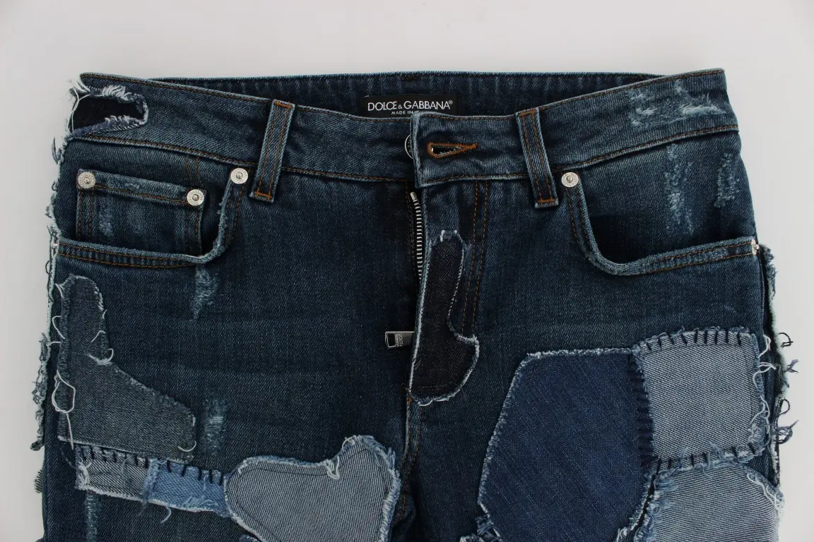 Shorts Dolce & Gabbana Stretch Blue Patchwork