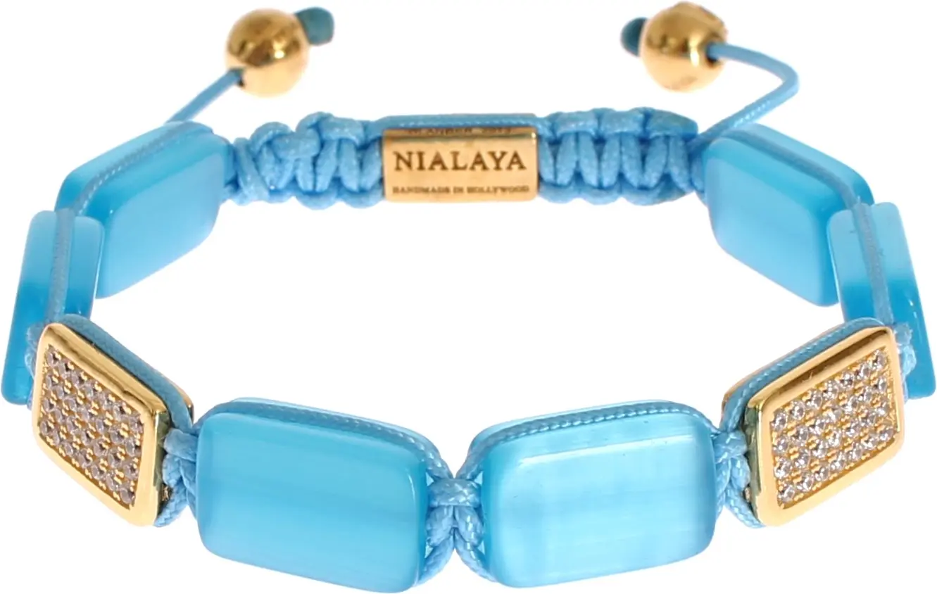 Nialaya Jewelry Elegant Blue Opal & Diamond-studded Bilashuv