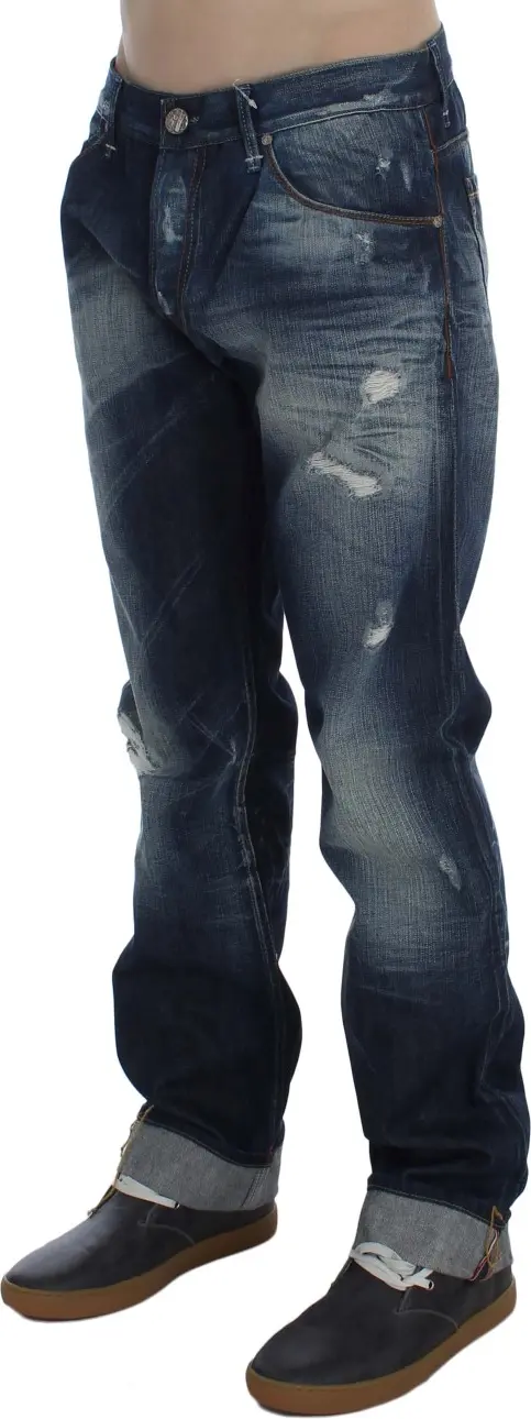 Blue Wash Cotton Denim Regular Fit Jeans Yacht