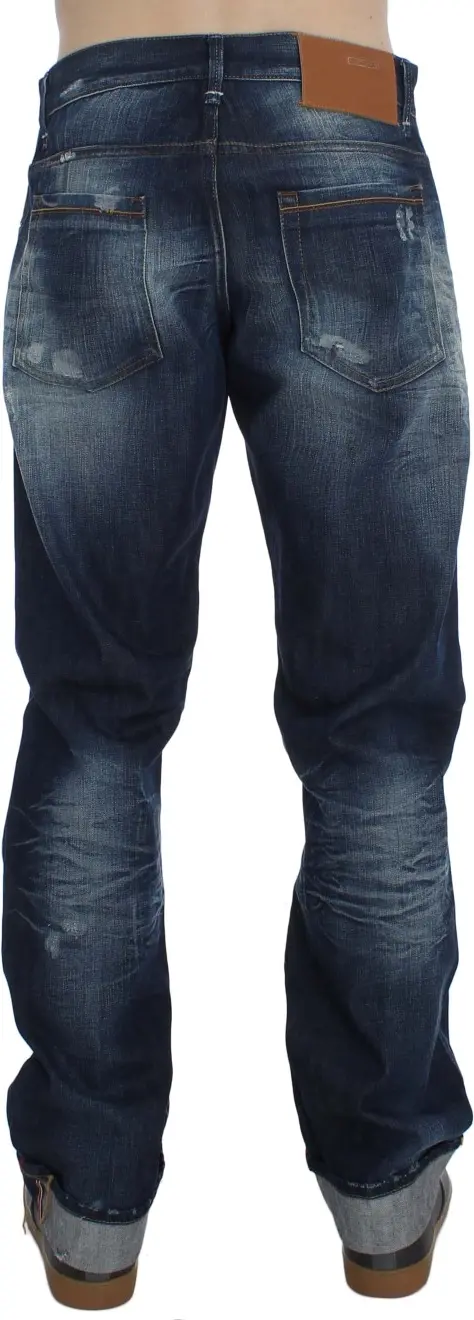 Blue Wash Cotton Denim Regular Fit Jeans Yacht