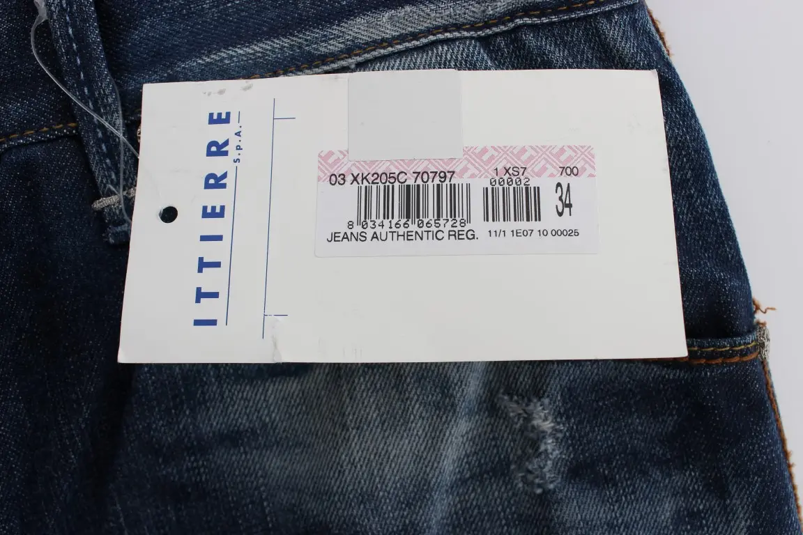Blue Wash Cotton Denim Regular Fit Jeans Yacht