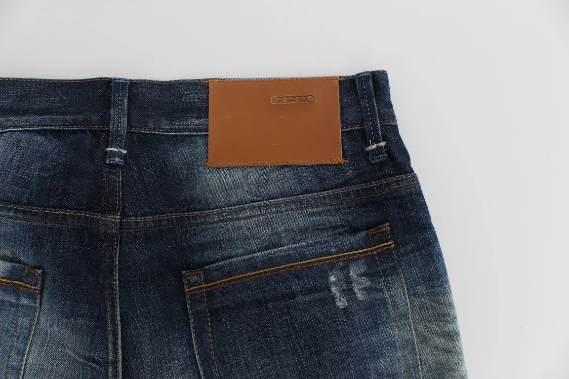 Blue Wash Cotton Denim Regular Fit Jeans Yacht