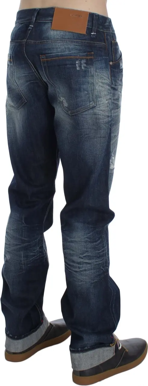 Blue Wash Cotton Denim Regular Fit Jeans Yacht