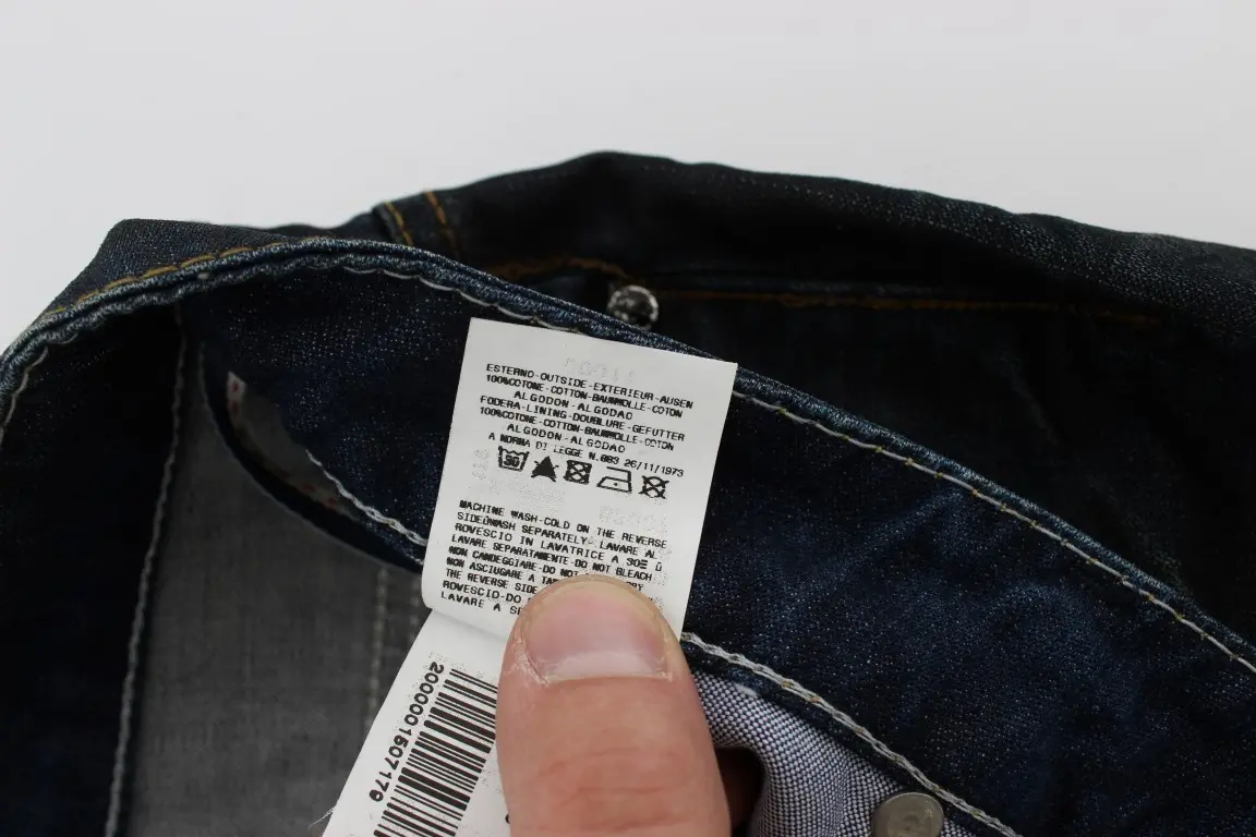 Blue Wash Cotton Denim Straight Fit Jeans Yacht
