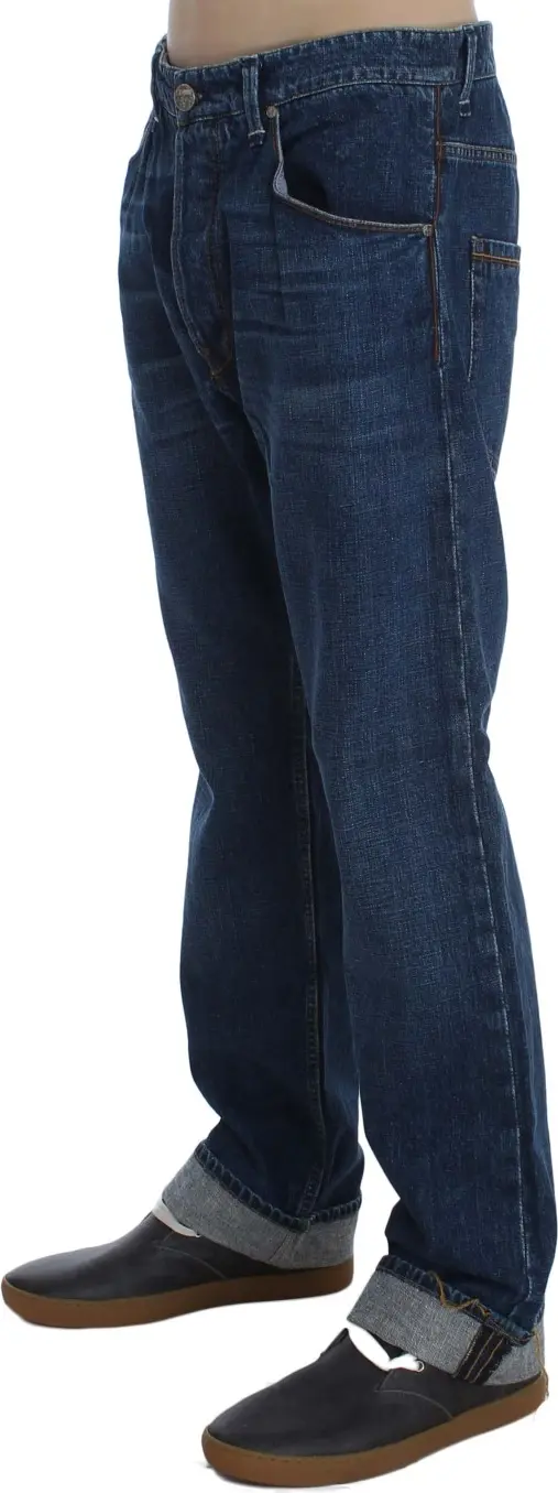 Blue Wash Cotton Baggy Loose Fit Jeans