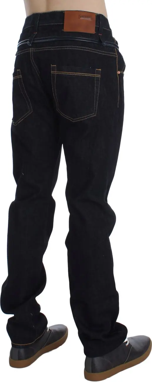 Blue Cotton Regular Straight Fit Jeans