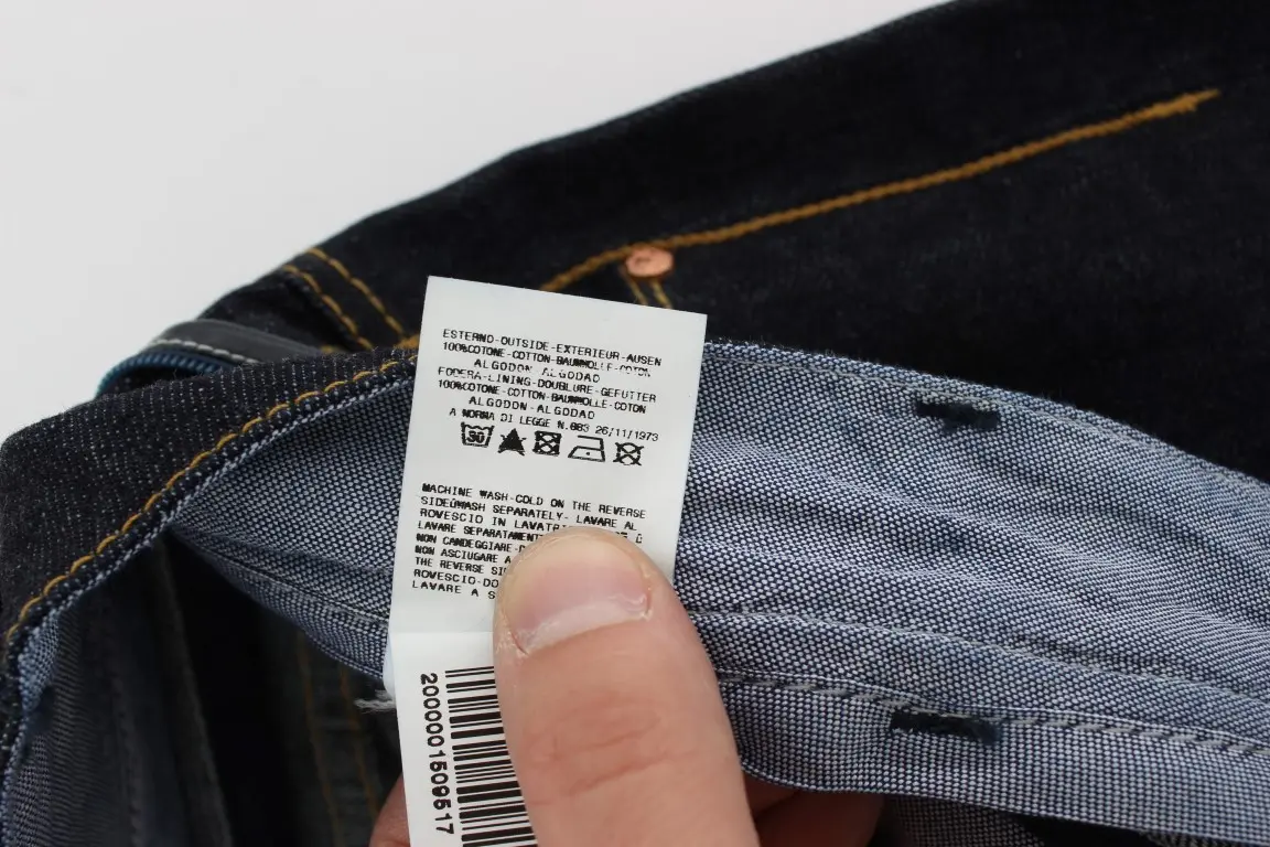 Синие хлопковые джинсы прямого кроя Regular Fit