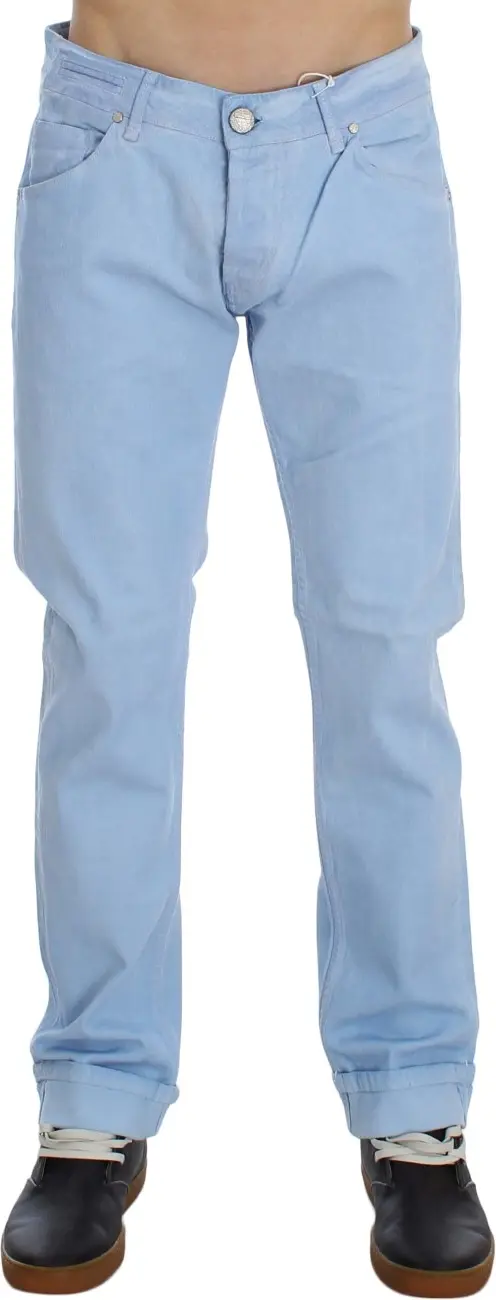 Blue Cotton Stretch Low Waist Fit Jeans Yacht