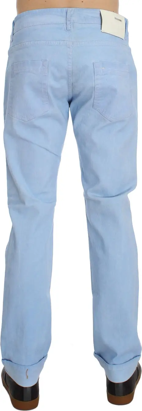 Blue Cotton Stretch Low Waist Fit Jeans Yacht