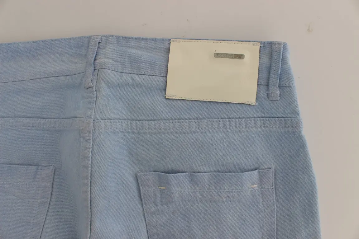 Blue Cotton Stretch Low Waist Fit Jeans Yacht