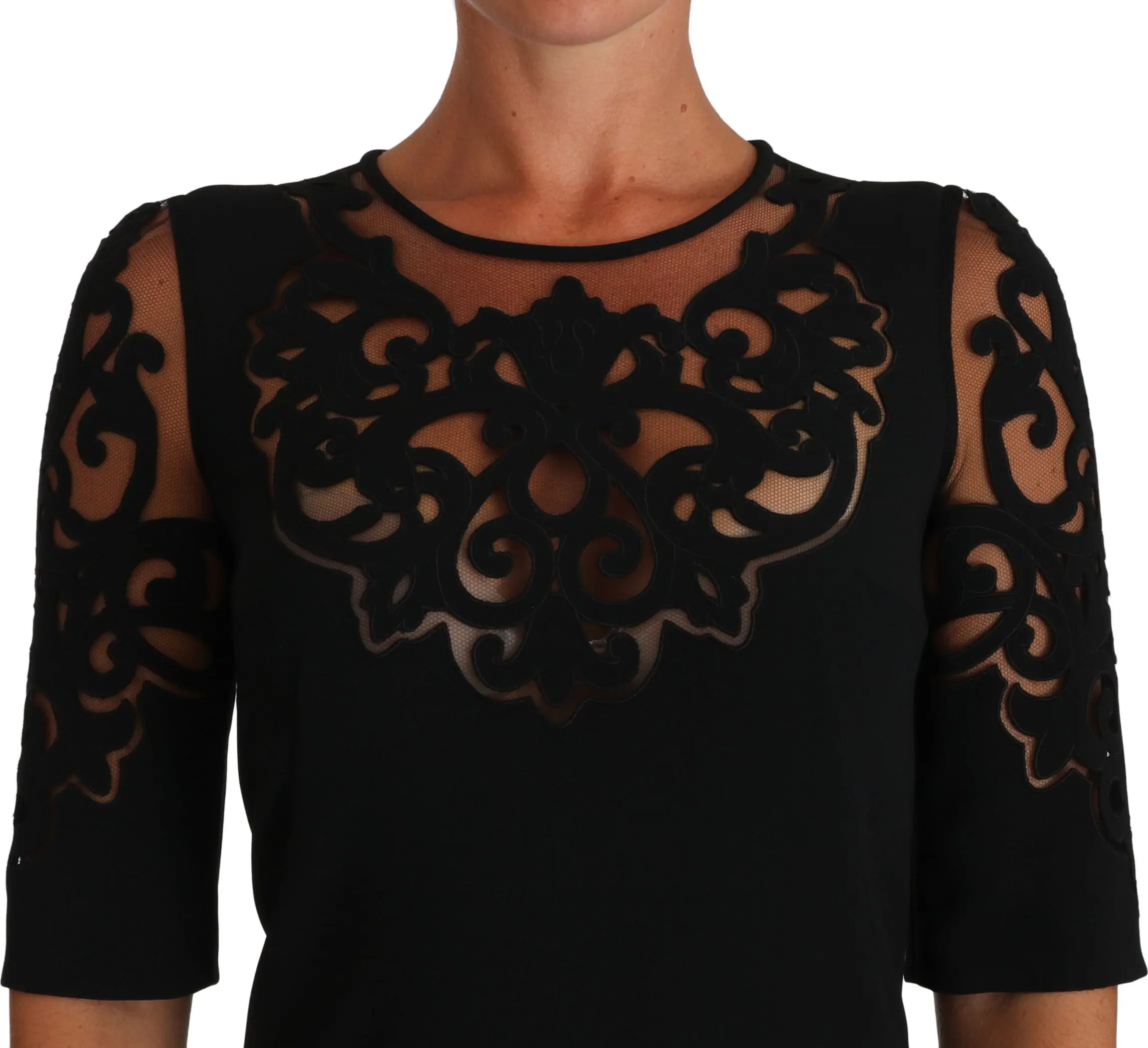 Dolce & Gabbana ko'ylagi, qora rangli gulli kesilgan naqshli