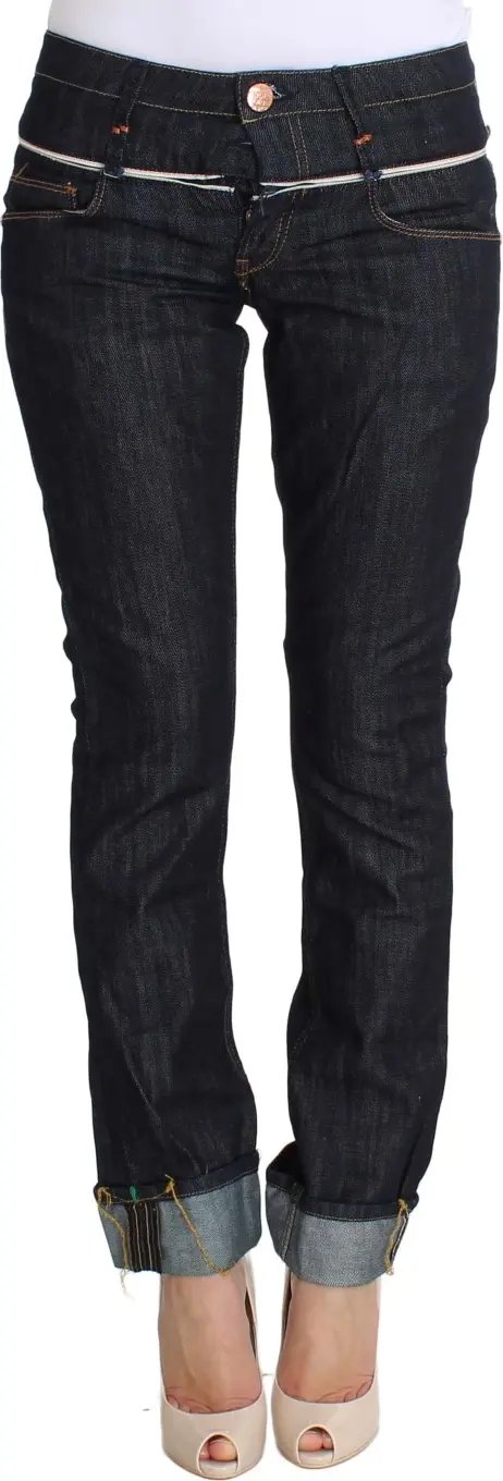 Blue Denim Cotton Bottoms Straight Fit Jeans