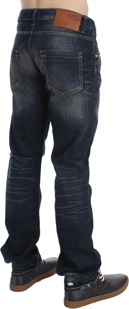 Blue Wash Straight Fit Low Waist Jeans by Yacht