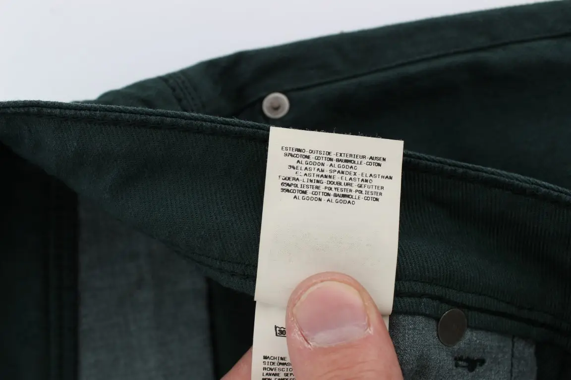Jeans Ermanno Scervino Green Cotton Denim Stretch Straight Fit Jeans