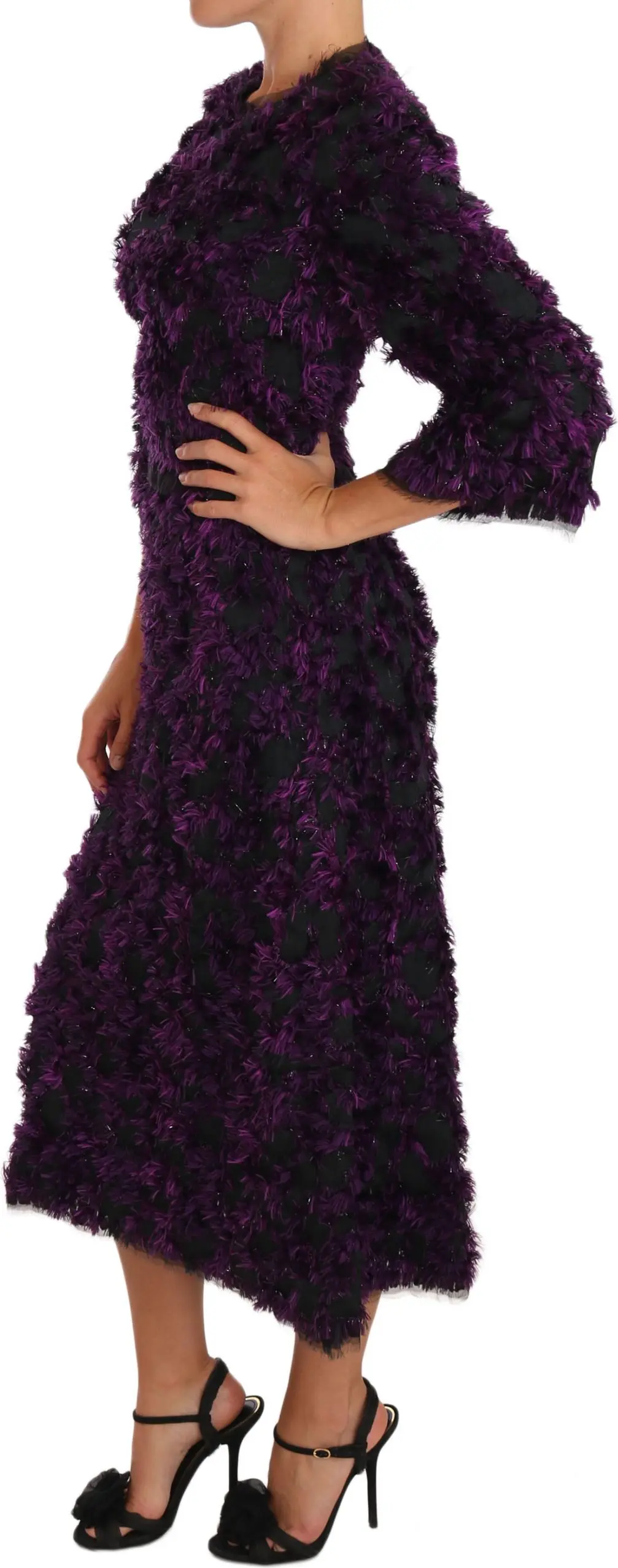 Sheath Dress Dolce & Gabbana Purple Fringe
