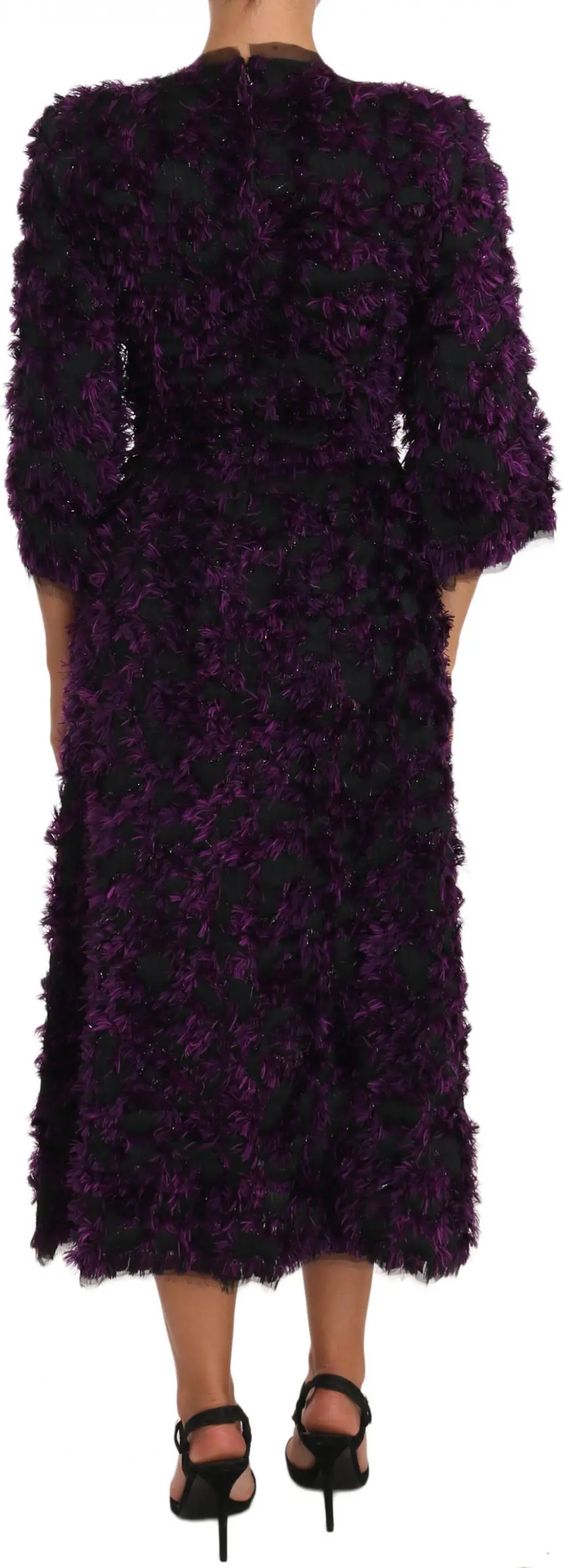Sheath Dress Dolce & Gabbana Purple Fringe