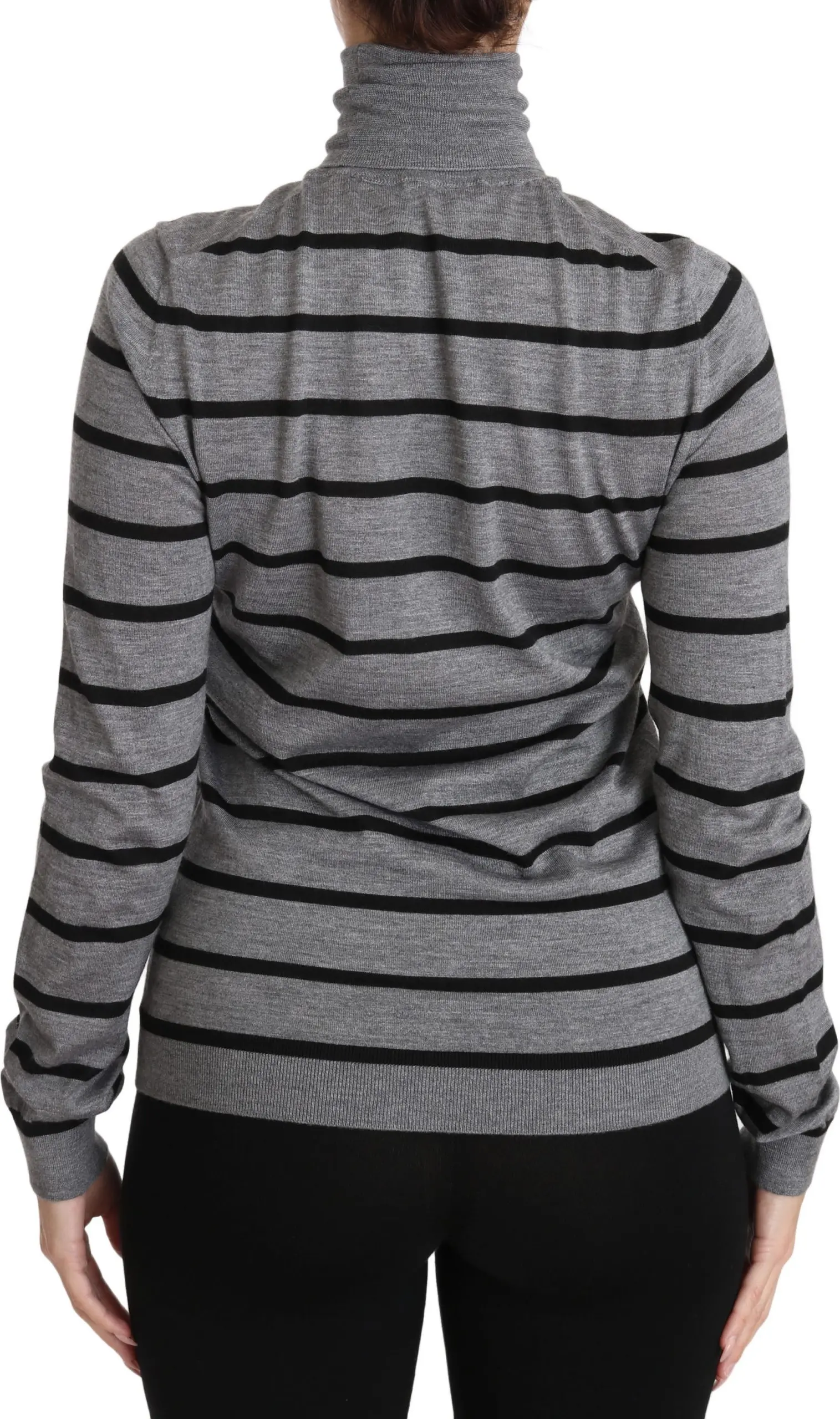 Sweater Dolce & Gabbana Gray Cashmere Silk Turtleneck Sweater