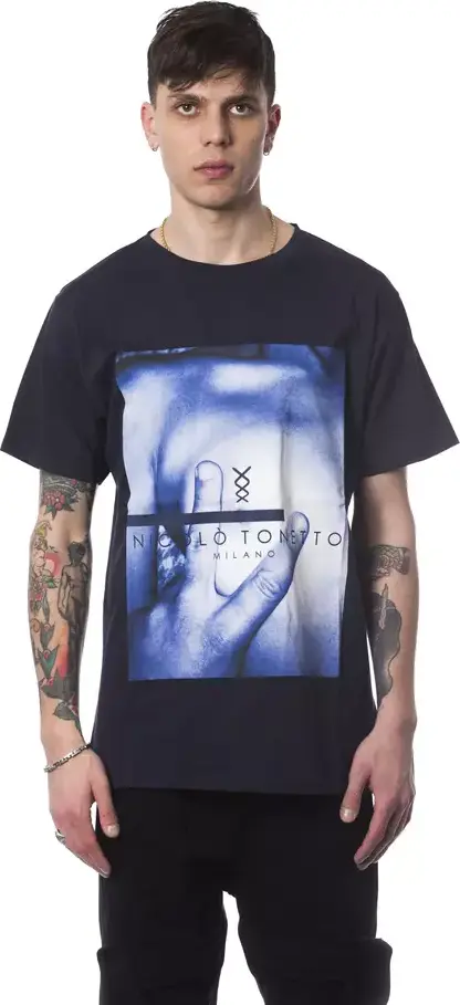 Blue Cotton T-Shirt Nicolo Tonetto