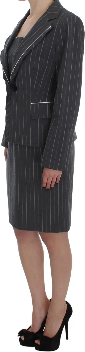 BENCIVENGA Gray Stretch Suit Sheath Dress & Blazer to'plami