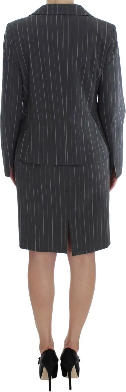 BENCIVENGA Gray Stretch Suit Sheath Dress & Blazer to'plami