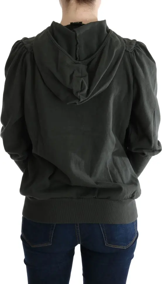 Zipper Sweater Exte Hooded Cotton