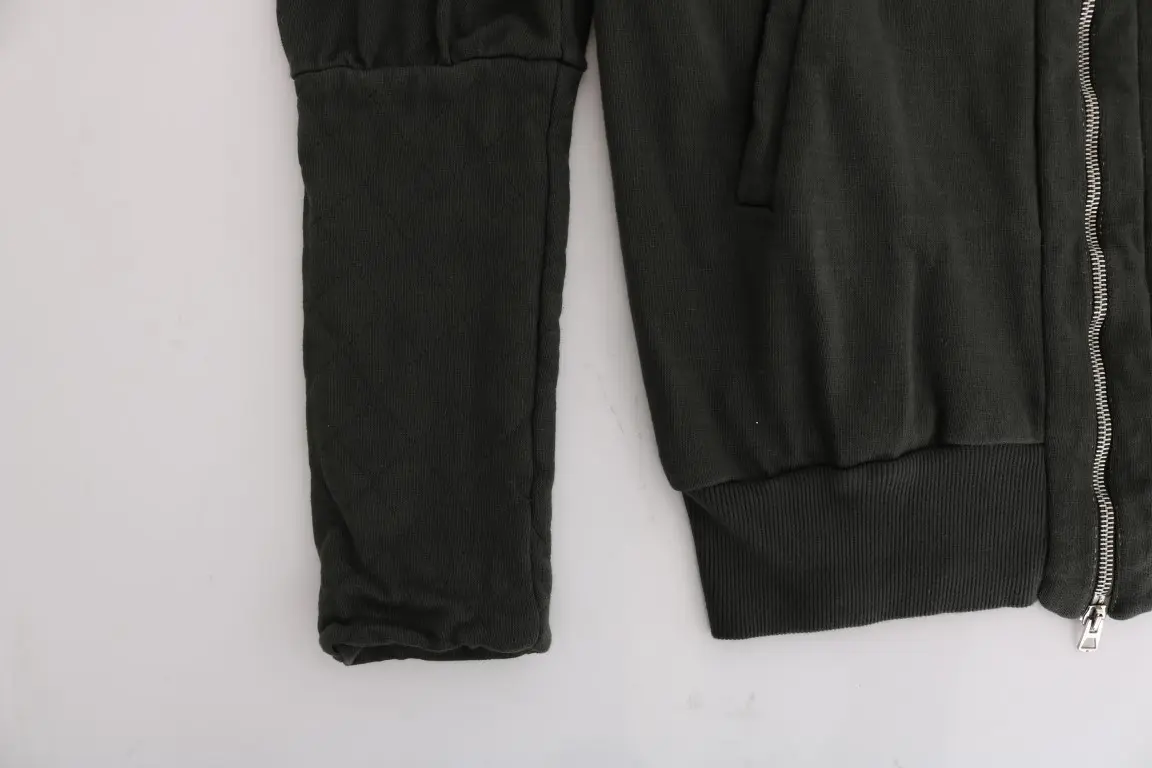 Zipper Sweater Exte Hooded Cotton