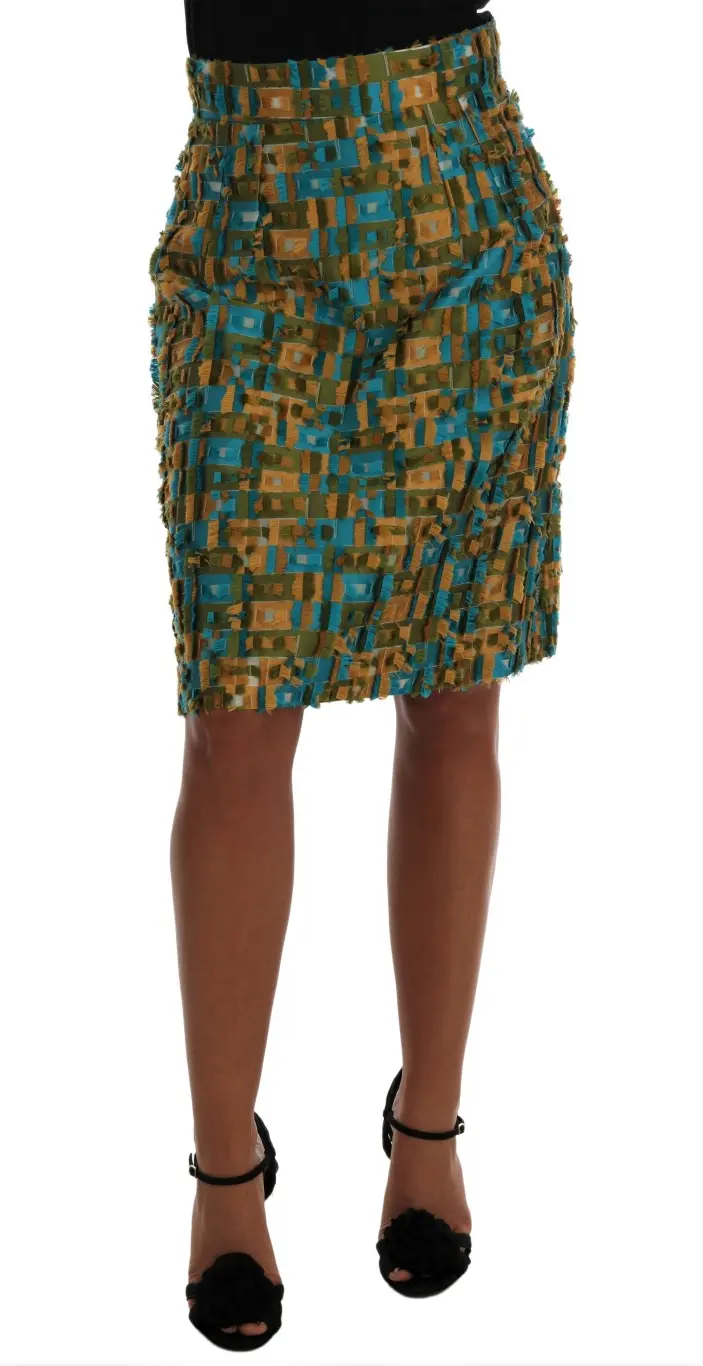Skirt Dolce & Gabbana Multicolor Jacquard Straight Pencil Skirt
