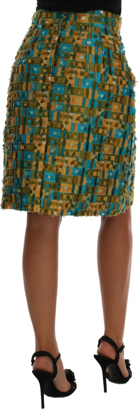 Skirt Dolce & Gabbana Multicolor Jacquard Straight Pencil Skirt