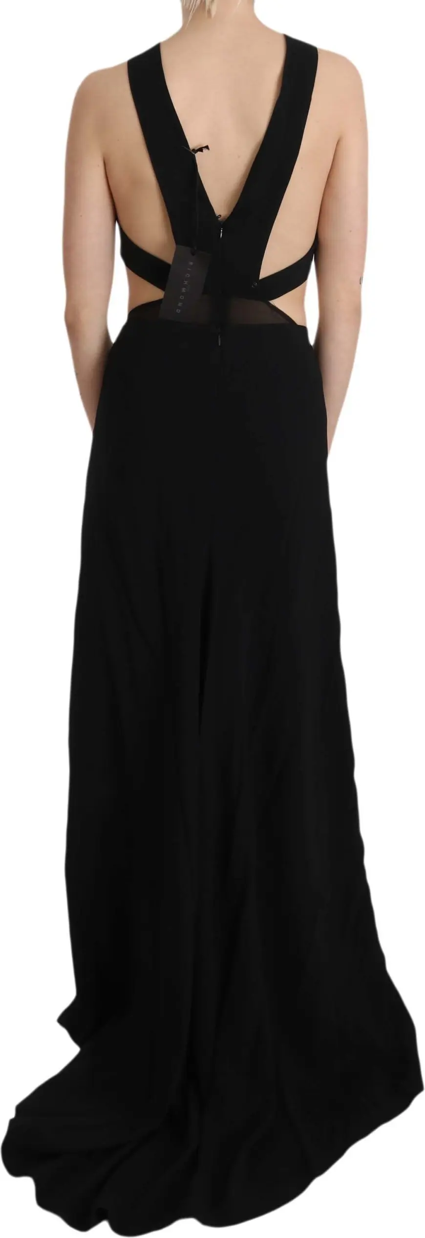 Ko'ylak John Richmond Elegantly kengayadigan Maksi Kiyim kechak Kristall bezaklari bilan
