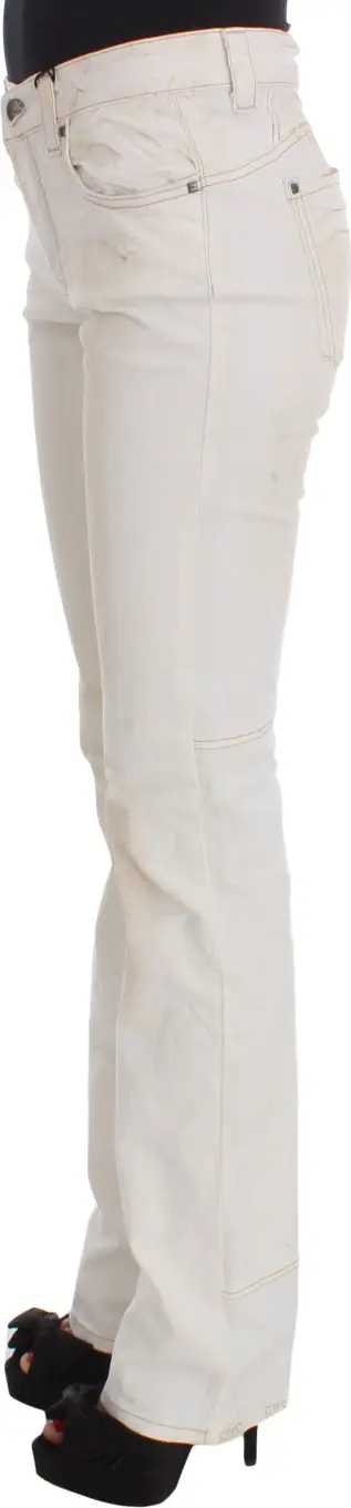 Jeans Costume National White Cotton Slim Fit Bootcut
