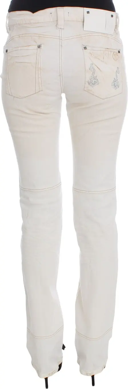 Jeans Costume National White Cotton Slim Fit Bootcut