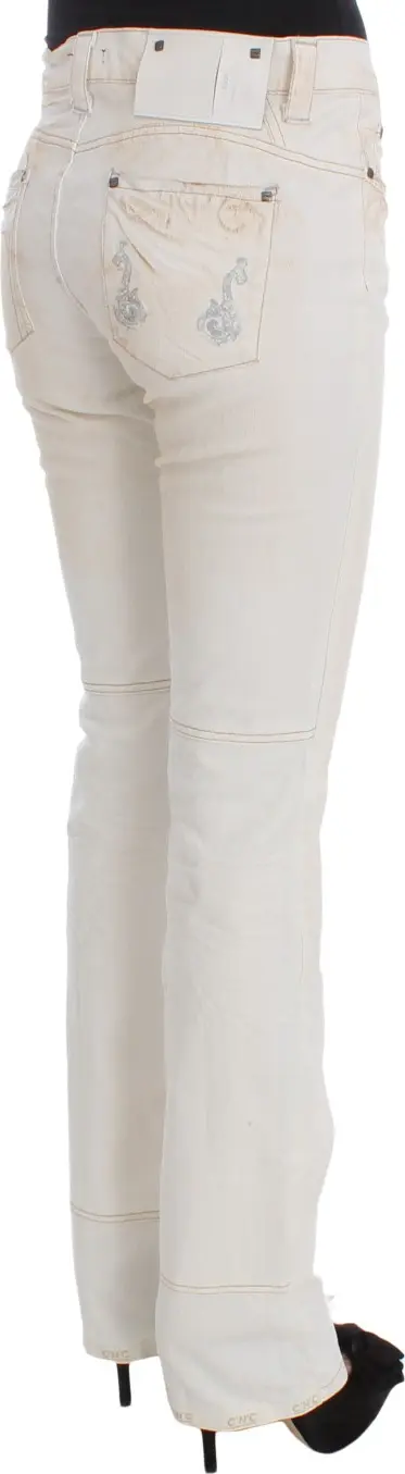 Jeans Costume National White Cotton Slim Fit Bootcut