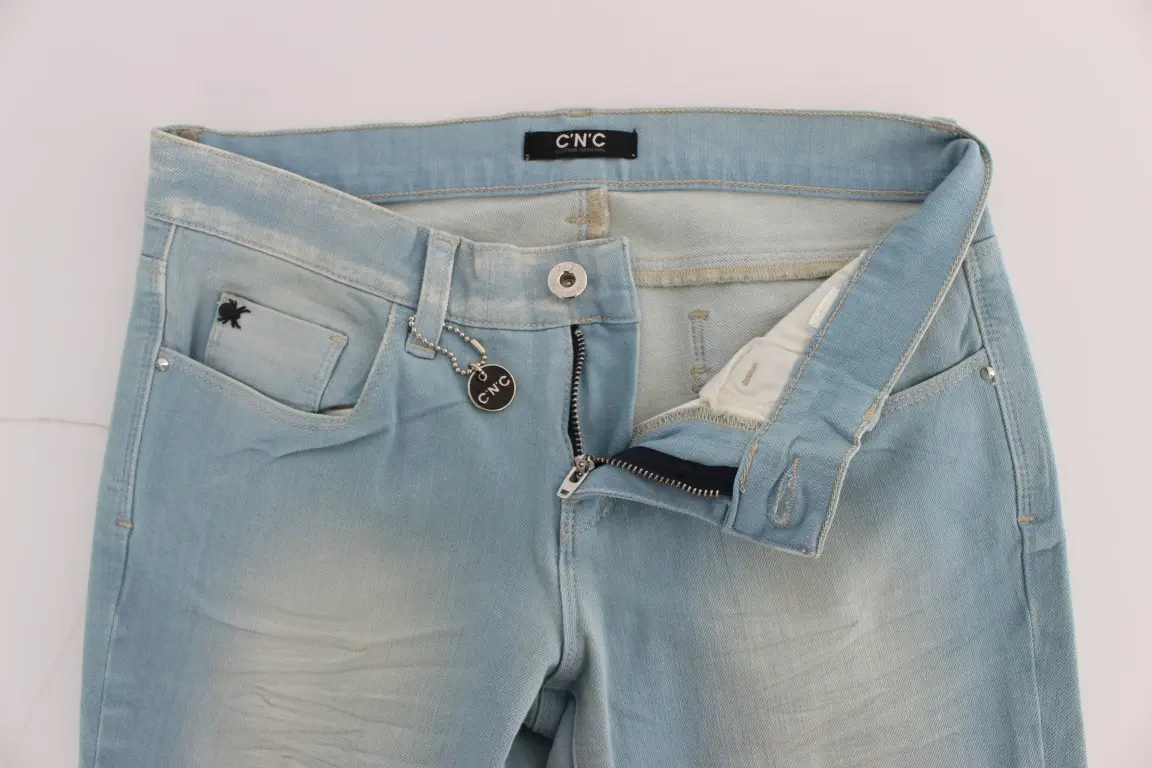 Jeans Costume National Blue Cotton Blend Super Slim Fit