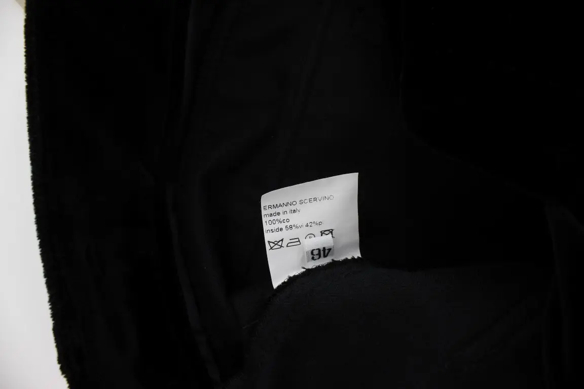 Джинсы Ermanno Scervino Черный Бархат Хлопок Прямые Брюки