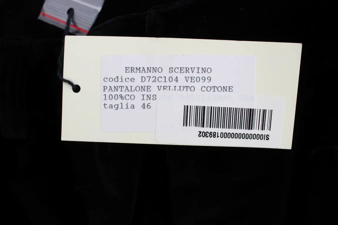 Джинсы Ermanno Scervino Черный Бархат Хлопок Прямые Брюки